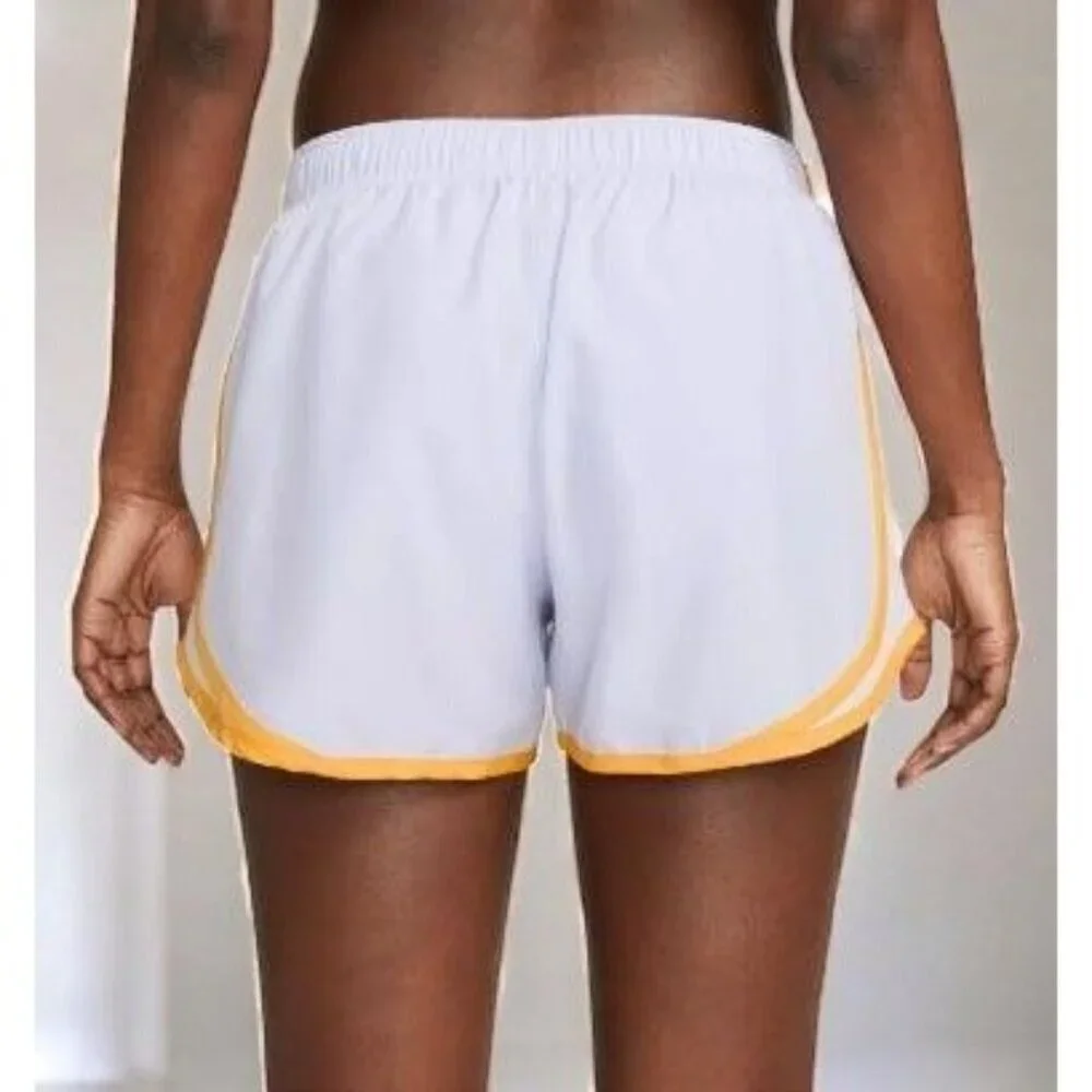 Nike Womens Running Training Shorts Elastic Dri-fit Tempo Graphic Blue NEW XS